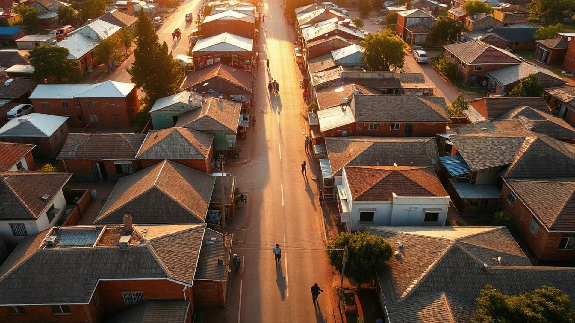 Aerial view of Thika town at morning light