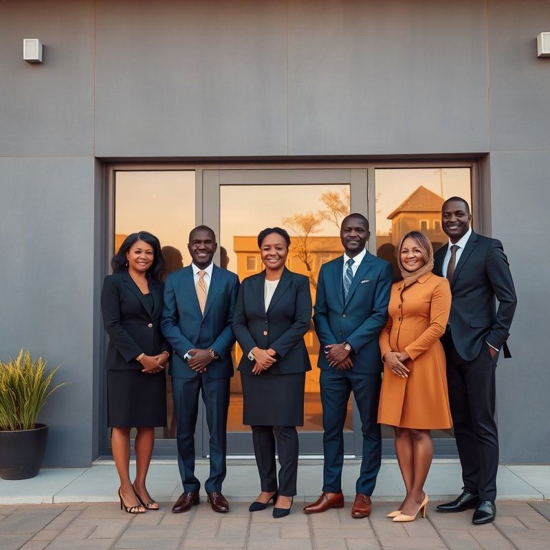 The Betauspark team outside their Thika office