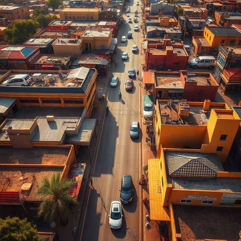 Aerial view of Kenyatta Avenue, Thika town centre